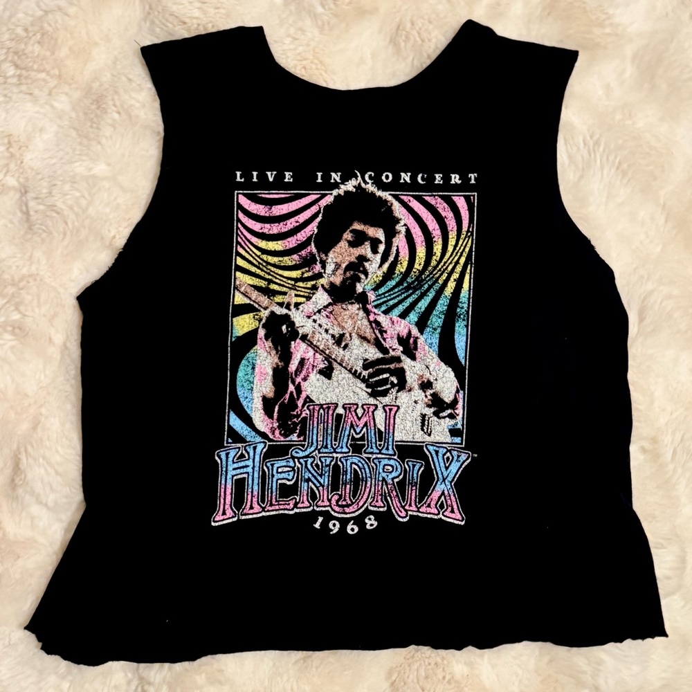 JIMI HENDRIX Crop Tank Top- Live in concert 1968.
Women’s Medium